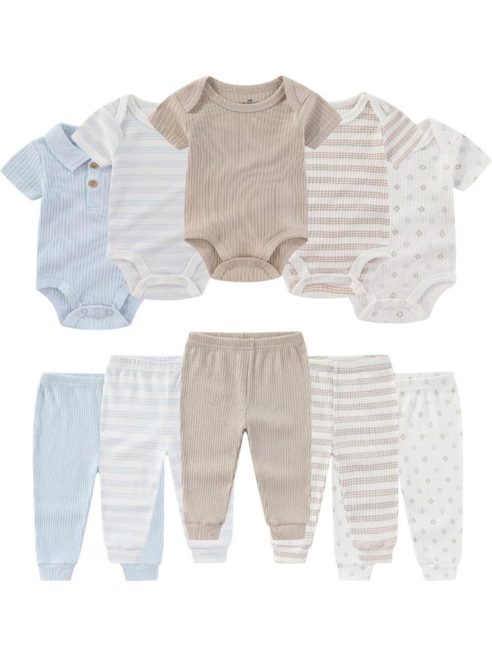 Summer Infant Bodysuit & Pant Set | Ribbed Mix & Match Baby Clothes